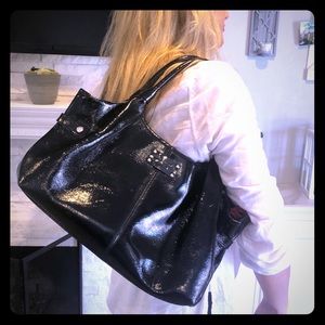 Kate Spade black patent leather handbag